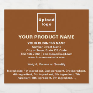 Product Minimal Information on Brown Sparkling Wine Label
