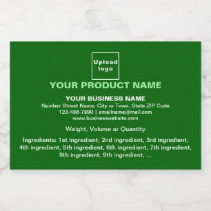 Product Minimal Information on Green Small Size Liquor Bottle Label
