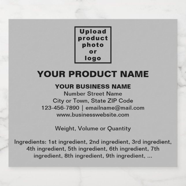 Product Minimal Information on Grey Beer Bottle Label (Single Label)