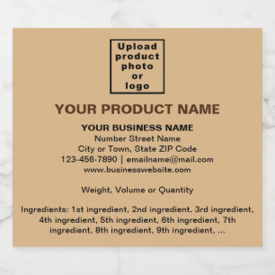 Product Minimal Information on Light Brown Liquor Bottle Label