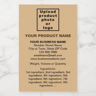 Product Minimal Information on Light Brown Small Wine Label