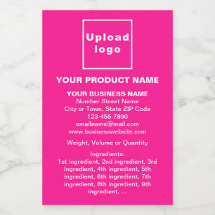 Product Minimal Information on Pink Portrait Food Label