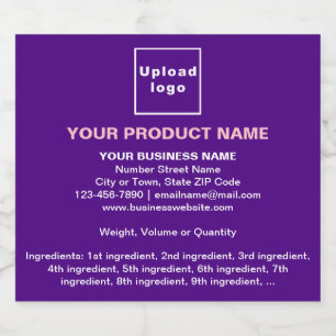 Product Minimal Information on Purple Sparkling Wine Label
