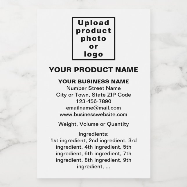 Product Minimal Information on White Small Size Wine Label (Single Label)