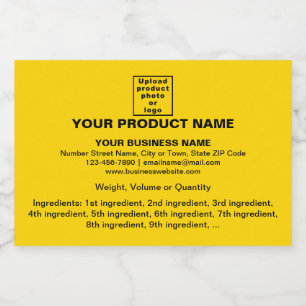 Product Minimal Information on Yellow Small Size Liquor Bottle Label