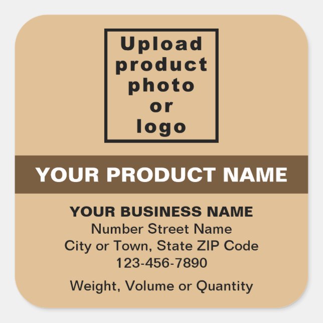 Product Minimal Texts With Highlight, Light Brown Square Sticker (Front)