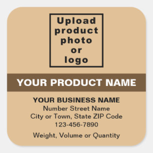 Product Minimal Texts With Highlight, Light Brown Square Sticker