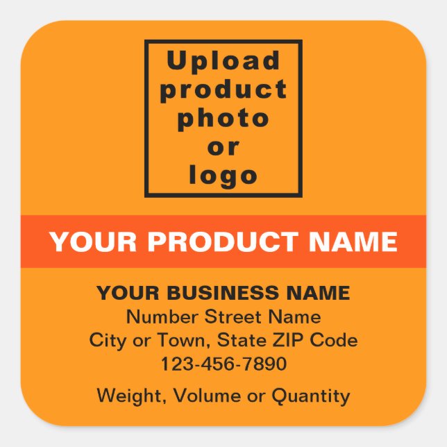Product Minimal Texts With Highlight, Orange Colou Square Sticker (Front)