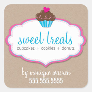 PRODUCT PACKAGING LABEL cute cupcake logo kraft