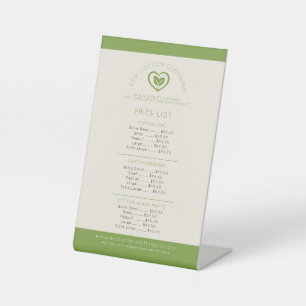 Product price list product two leaf green logo pedestal sign