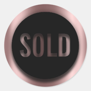 Product Sold Black Bean Luxury Real Estate Agent Classic Round Sticker
