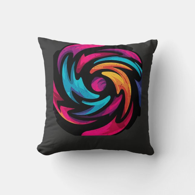 Product Title Vibrant Abstract Swirl Graphic Long  Cushion (Front)