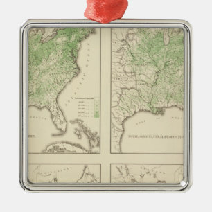 Production of Corn and Dairy, US Lithograph Metal Tree Decoration