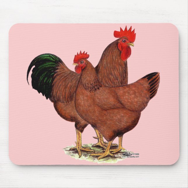 Production Red Chickens Mouse Pad (Front)