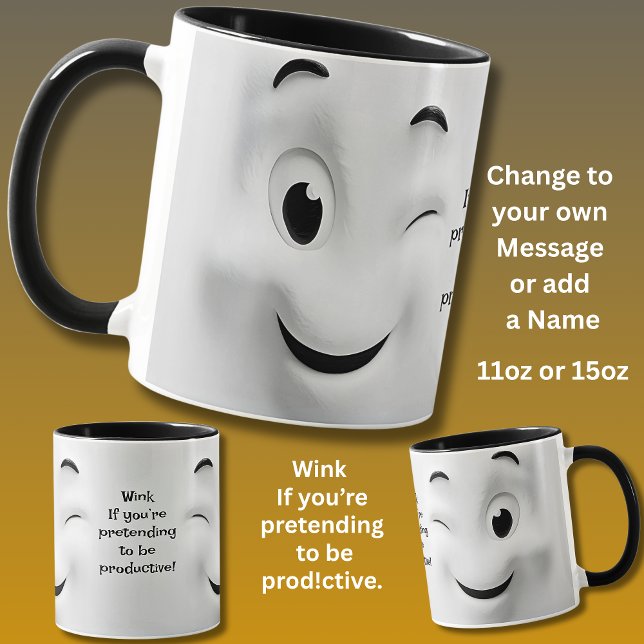 Productive? Add Name Message, Expressive Face Mug (Creator Uploaded)