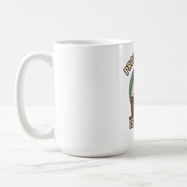 Productivity Is a Scam – Lazy Sloth Funny Office Coffee Mug (Left)
