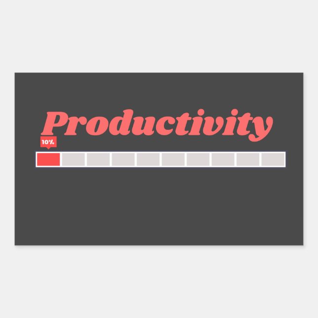Productivity Loading Funny Work Humour Design Rectangular Sticker (Front)