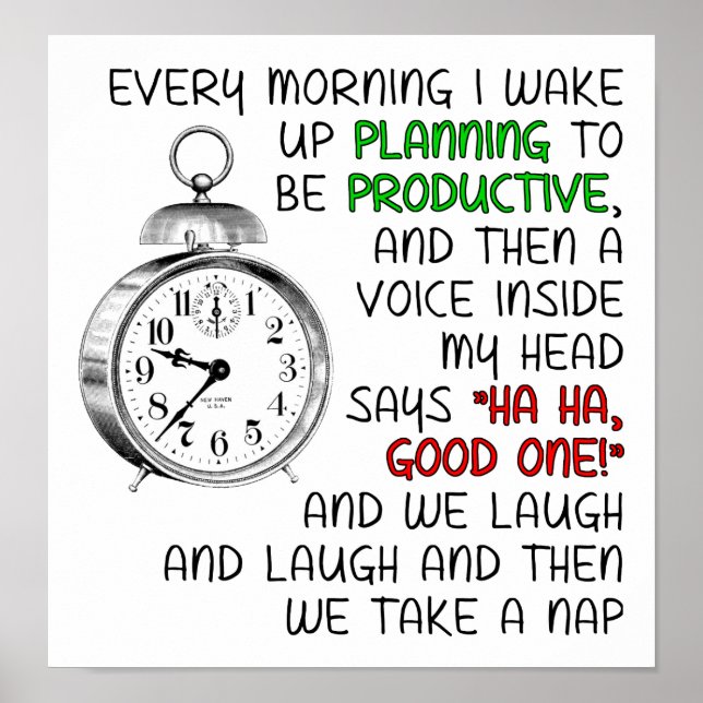 Productivity Nap Funny Poster (Front)