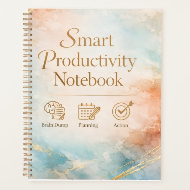 Productivity Notebook Planning & Action Journal  Planner (Front)