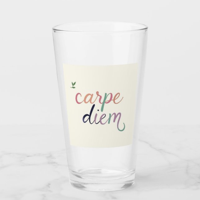 Products featuring a 'carpe diem' design glass (Front)