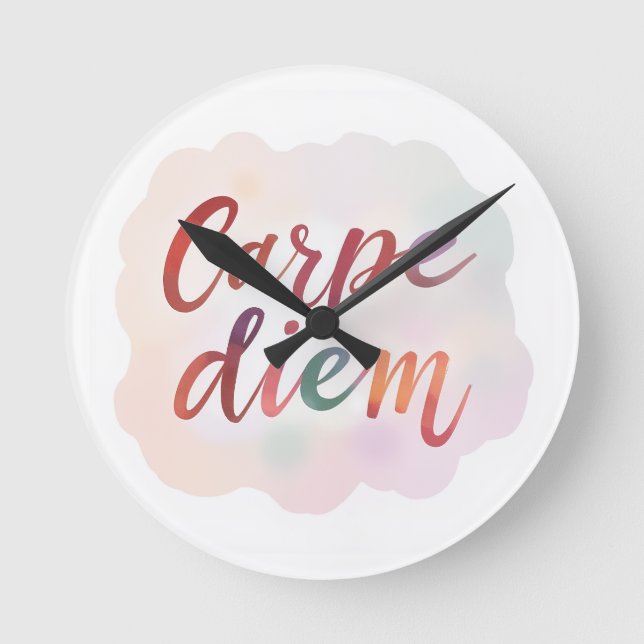 Products featuring a 'carpe diem' design round clock (Front)