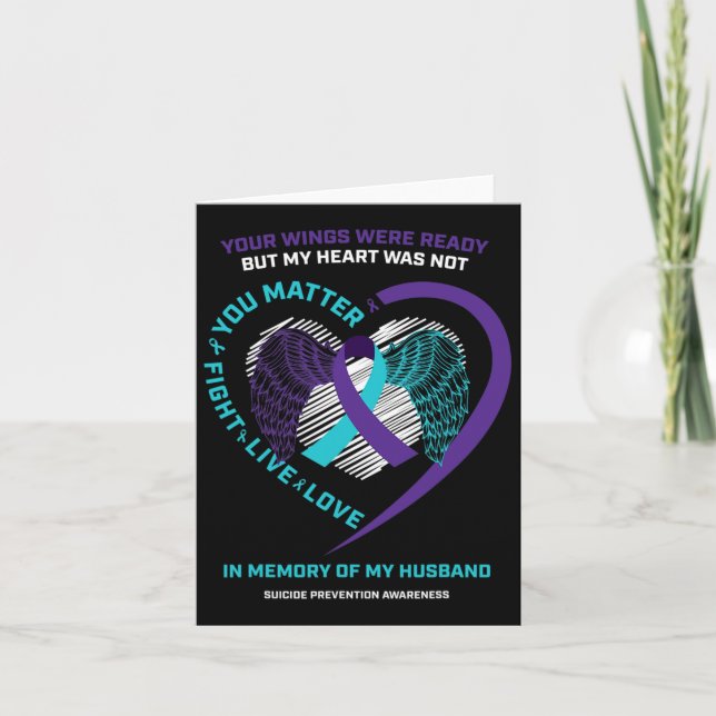 Products In Memory Of Husbynd Suicide Prevention A Card (Front)