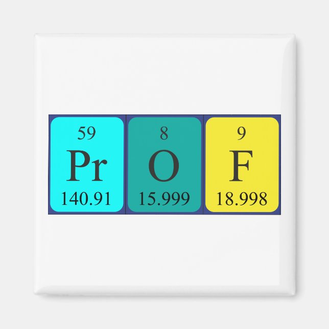 Prof periodic table name magnet (Front)