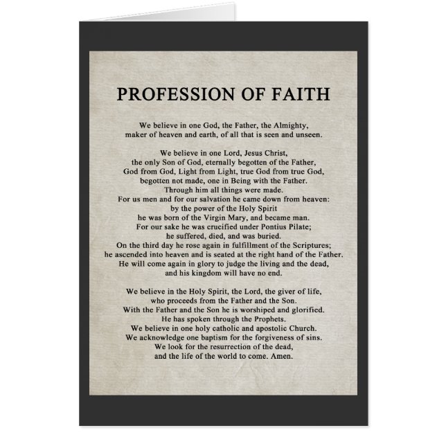 Profession of Faith (Front)