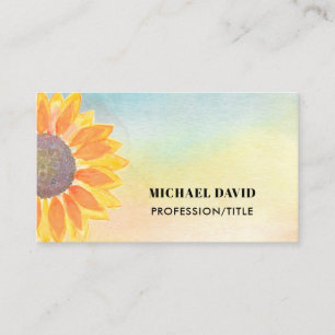 Profession/Title Watercolor Floral Business Card