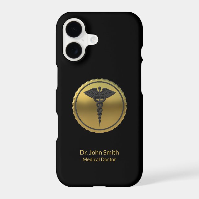 Professional 3D Gold Caduceus Emblem Medical (Back)