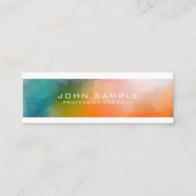 Professional Abstract Art Creative Modern Plain Mini Business Card (Front)
