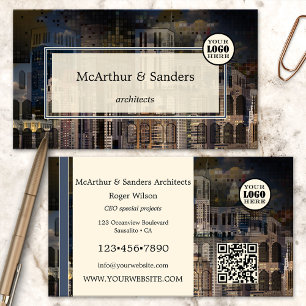 Professional Abstract Urban Design Architect Business Card