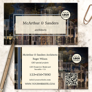 Professional Abstract Urban Design Architect Business Card