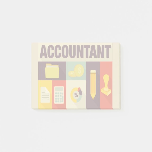 Professional Accountant Iconic Design Post-it Notes (Front)