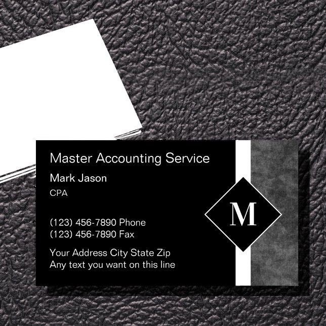 Professional Accountant Monogram Business Cards (Creator Uploaded)