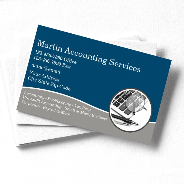 Professional Accounting Service Business Cards New (Creator Uploaded)