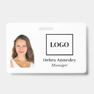 Professional Add Employee Photo Company Logo ID Badge