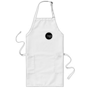 PROFESSIONAL ADD OWN LOGO WHITE BUSINESS UNIFORM LONG APRON