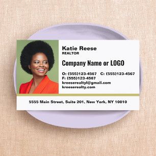 Professional Add Photo Logo - Bold Font Business Card