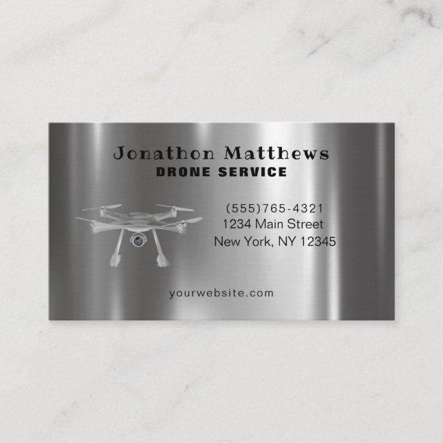 Professional Aerial Drone Photography Service Business Card (Front)