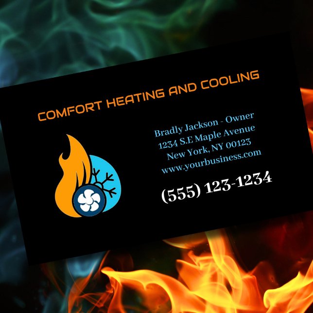 Professional Air Conditioning Heating Service Business Card (Creator Uploaded)