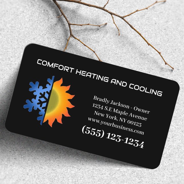Professional Air Conditioning Heating Service Business Card (Creator Uploaded)