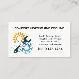 Professional Air Conditioning Heating Service Business Card