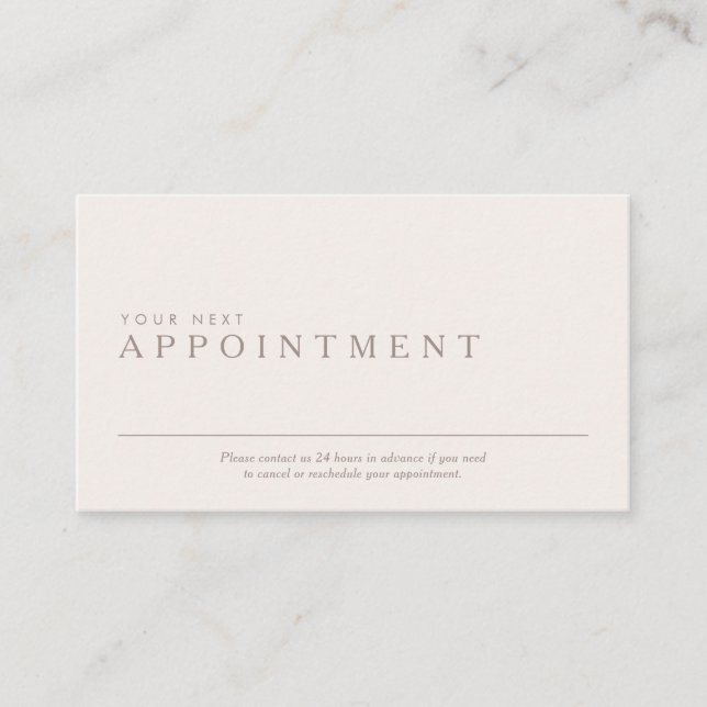 Professional and Minimal Appointment Card (Front)