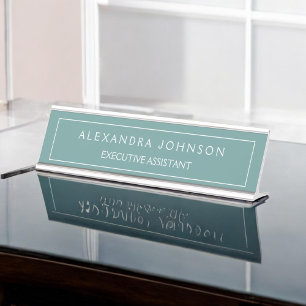 Professional and Modern Green Pastel Desk Name Plate