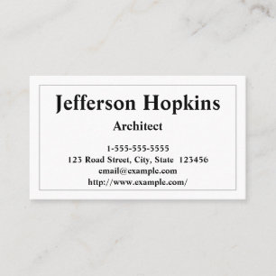 Professional and Simple Architect Business Card