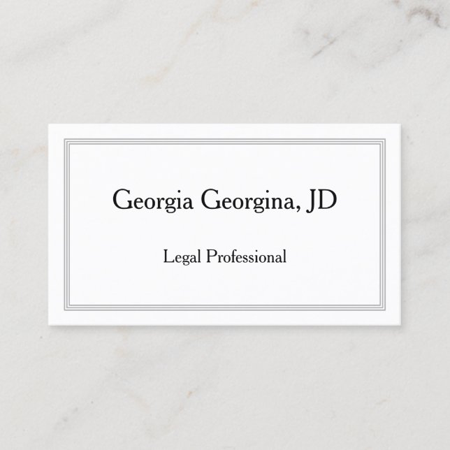 Professional and Simple, With Triple-Line Border Business Card (Front)
