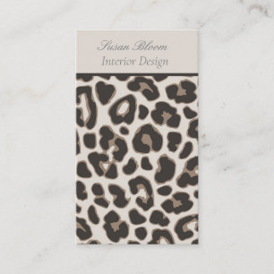 Professional Animal Print Brown and Tan Business Card