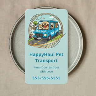 Professional Animal Transport Pet Taxi Chauffeur Business Card