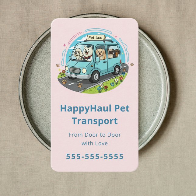 Professional Animal Transport Pet Taxi Chauffeur Business Card (Creator Uploaded)